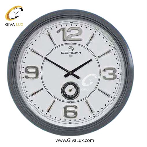ساعت دیواری اورجینال کوروم PVC طوسی| کد رفرنس 222