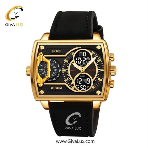 ساعت مچی اورجینال مردانه اسکمی (Skmei) چهار زمانه طلایی | مشکی| مشکی| کد رفرنس 2229