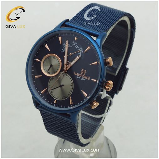 ساعت مردانه سه موتوره سورمه ای ناوی فورس مدل NF3010