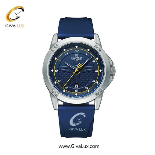 ساعت مچی مردانه تک موتور بند پی یو زرد ناوی فورس (نیوی فورس) NF8031 B/Y/Y 22_SBEBE.jpg