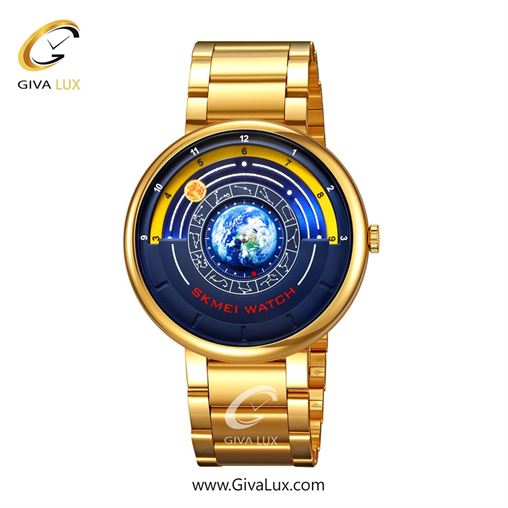 ساعت مچی اورجینال مردانه اسکمی (Skmei) طلایی | طلایی| آبی| کد رفرنس 2361