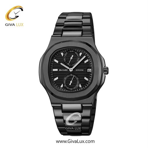 ساعت مچی اورجینال مردانه اسکمی (Skmei) سه موتوره کرنوگراف مشکی | مشکی| مشکی| کد رفرنس 2423