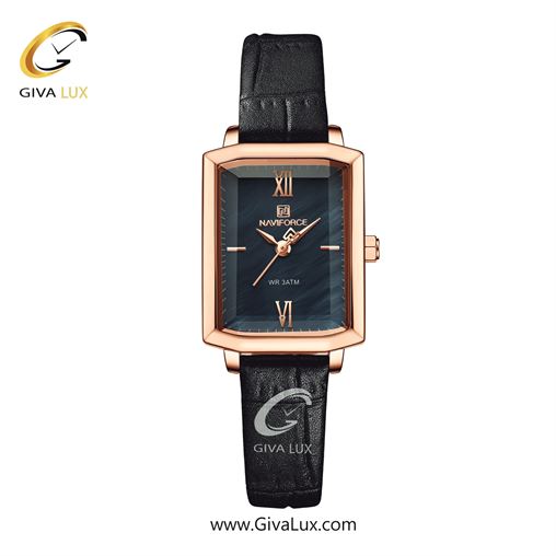 ساعت مچی زنانه تک موتوره  بند پی یو مشکی NF5039 RG/B/B 253_RGBB.jpg