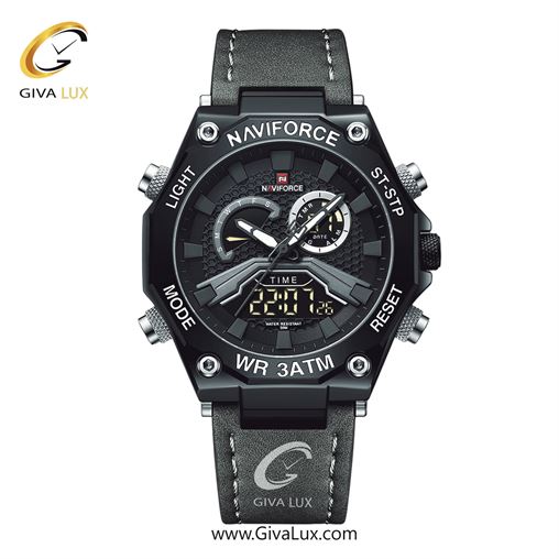 ساعت مچی مردانه بند چرمی طوسی ناوی فورس (نیوی فورس) کد NF9220-B/GY/GY 	 265_NF9220-BGYGY.jpg