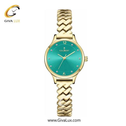 ساعت مچی اورجینال زنانه کلبرت COLBERT طلایی | طلایی| سبزآبی| کد رفرنس 0273L