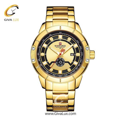ساعت مچی مردانه بند فلزی طلایی ناوی فورس (نیوی فورس) کد NF9166-G/G 273_NF9166-GG.jpg