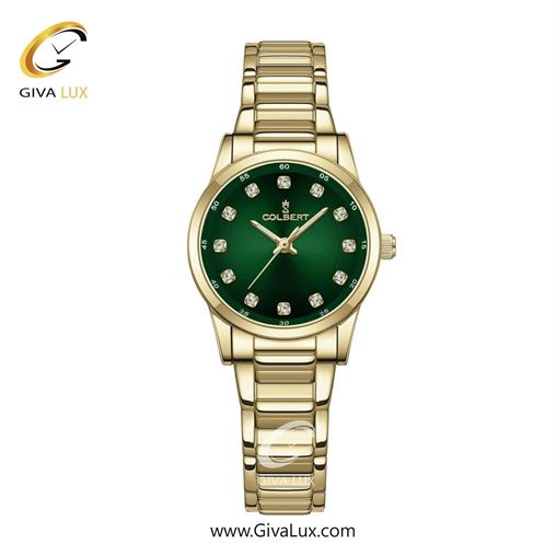 ساعت مچی اورجینال زنانه کلبرت COLBERT طلایی | طلایی| سبز یشمی تیره| کد رفرنس 0277L