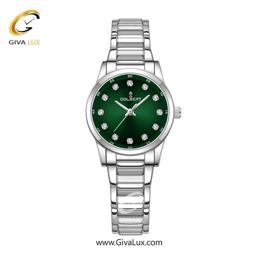 ساعت مچی اورجینال زنانه کلبرت COLBERT نقره ای | نقره ای| سبز یشمی تیره| کد رفرنس 0277L