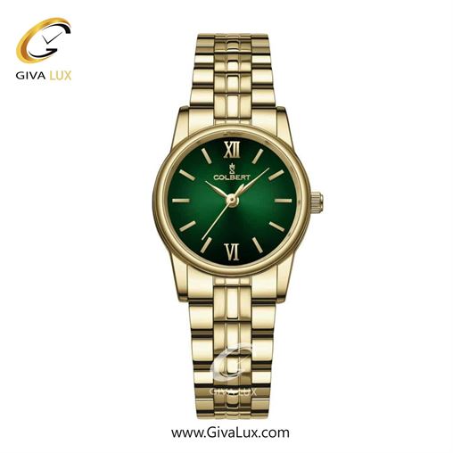 ساعت مچی اورجینال زنانه کلبرت COLBERT طلایی | طلایی| سبز یشمی تیره| کد رفرنس 0278L