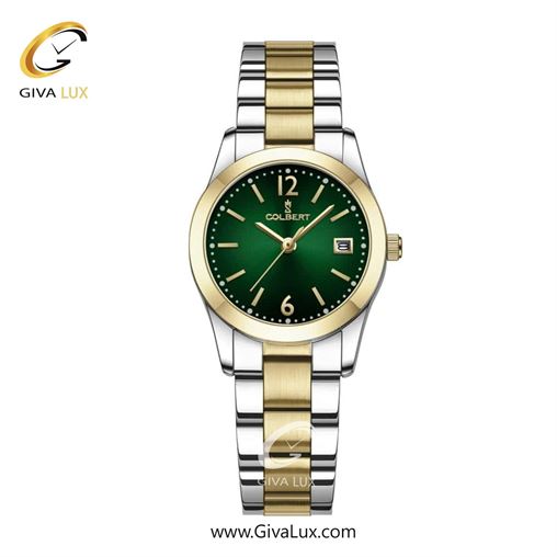 ساعت مچی اورجینال زنانه کلبرت COLBERT طلایی | نقره ای-طلایی| سبز یشمی تیره| کد رفرنس 0280L