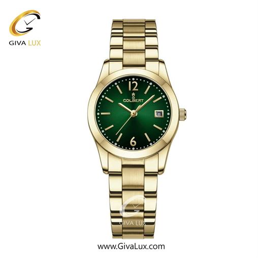 ساعت مچی اورجینال زنانه کلبرت COLBERT طلایی | طلایی| سبز یشمی تیره| کد رفرنس 0280L