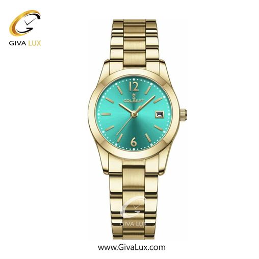 ساعت مچی اورجینال زنانه کلبرت COLBERT طلایی | طلایی| سبزآبی| کد رفرنس 0280L