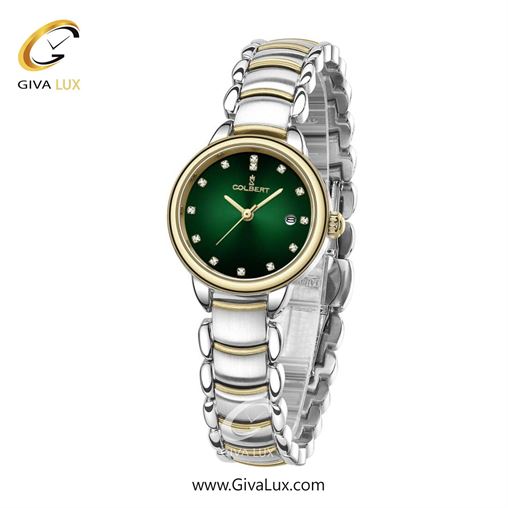 ساعت مچی اورجینال زنانه کلبرت COLBERT طلایی | طلایی-نقره ای| سبز یشمی تیره| کد رفرنس 0283L