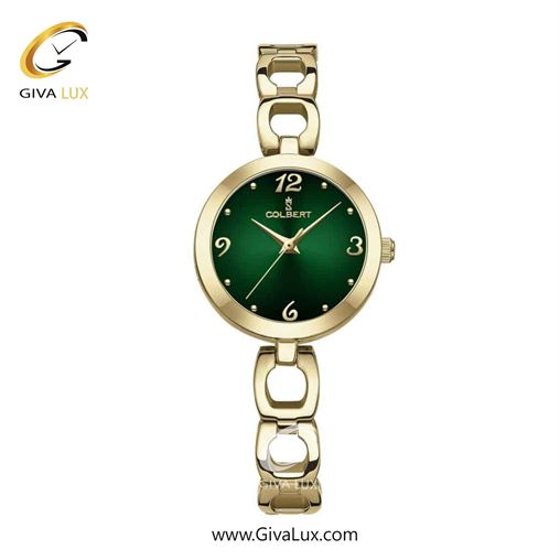 ساعت مچی اورجینال زنانه کلبرت COLBERT طلایی | طلایی| سبز یشمی تیره| کد رفرنس 0284L