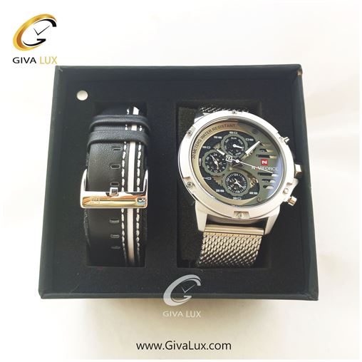 پک ساعت مردانه سه موتوره فول تایم ناوی فورس با بند اضافه مدل NF9110 284_23438.jpg