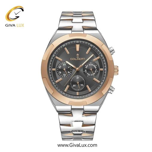 ساعت مچی اورجینال مردانه کلبرت COLBERT سه موتوره فول تایم رزگلد | رزگلد-نقره ای| دودی|تیتانیوم| کد رفرنس 0285M