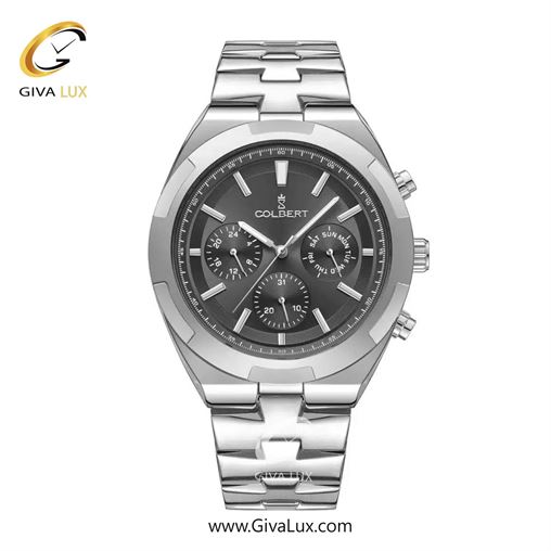 ساعت مچی اورجینال مردانه کلبرت COLBERT سه موتوره فول تایم نقره ای | نقره ای| دودی|تیتانیوم| کد رفرنس 0285M