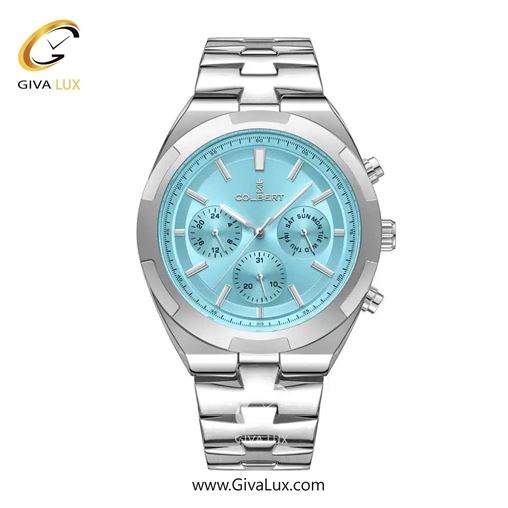ساعت مچی اورجینال مردانه کلبرت COLBERT سه موتوره فول تایم نقره ای | نقره ای| آبی| کد رفرنس 0285M