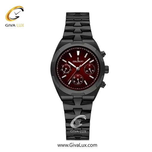 ساعت مچی اورجینال زنانه کلبرت COLBERT سه موتوره فول تایم مشکی | مشکی| زرشکی| کد رفرنس 0285L