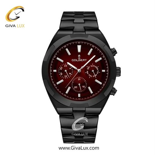 ساعت مچی اورجینال مردانه کلبرت COLBERT سه موتوره فول تایم مشکی | مشکی| زرشکی| کد رفرنس 0285M