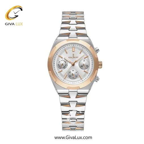 ساعت مچی اورجینال زنانه کلبرت COLBERT سه موتوره فول تایم رزگلد | رزگلد-نقره ای| نقره ای| کد رفرنس 0285L