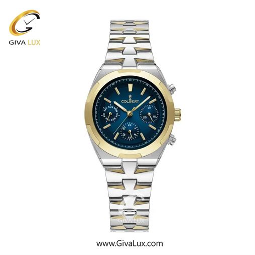 ساعت مچی اورجینال زنانه کلبرت COLBERT سه موتوره فول تایم طلایی | نقره ای-طلایی| سرمه ای| کد رفرنس 0285L