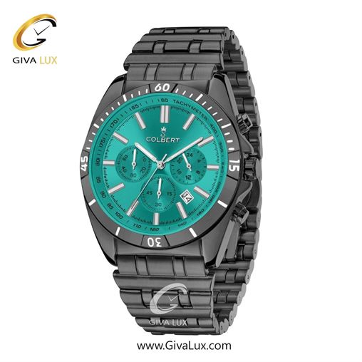 ساعت مچی اورجینال مردانه کلبرت COLBERT سه موتوره کرنوگراف تیتانیوم | تیتانیوم| سبزآبی| کد رفرنس 0286G