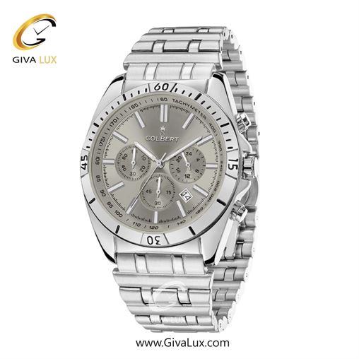 ساعت مچی اورجینال مردانه کلبرت COLBERT سه موتوره کرنوگراف نقره ای | نقره ای| طوسی| کد رفرنس 0286G