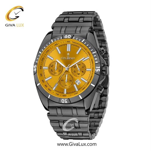 ساعت مچی اورجینال مردانه کلبرت COLBERT سه موتوره کرنوگراف تیتانیوم | تیتانیوم| خردلی| کد رفرنس 0286G