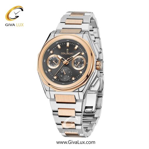 ساعت مچی اورجینال زنانه کلبرت COLBERT سه موتوره فول تایم رزگلد | نقره ای-رزگلد| دودی|تیتانیوم| کد رفرنس 0287L