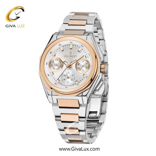 ساعت مچی اورجینال زنانه کلبرت COLBERT سه موتوره فول تایم رزگلد | رزگلد-نقره ای| نقره ای| کد رفرنس 0287L