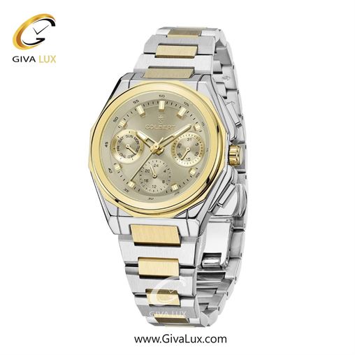 ساعت مچی اورجینال زنانه کلبرت COLBERT سه موتوره فول تایم طلایی | طلایی-نقره ای| خاکی| کد رفرنس 0287L