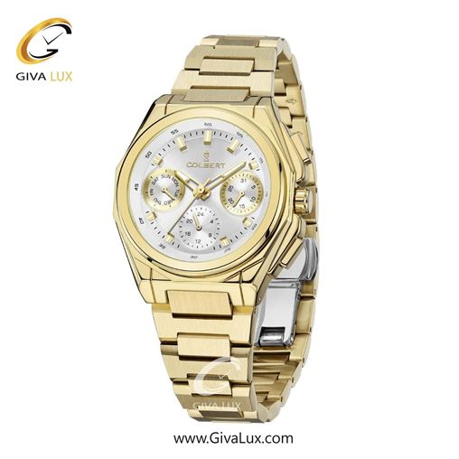 ساعت مچی اورجینال زنانه کلبرت COLBERT سه موتوره فول تایم طلایی | طلایی| نقره ای| کد رفرنس  0287L