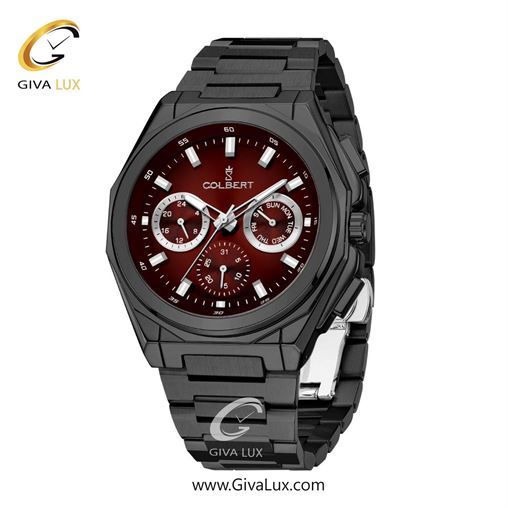 ساعت مچی اورجینال مردانه کلبرت COLBERT سه موتوره فول تایم مشکی | مشکی| زرشکی| کد رفرنس 0287M