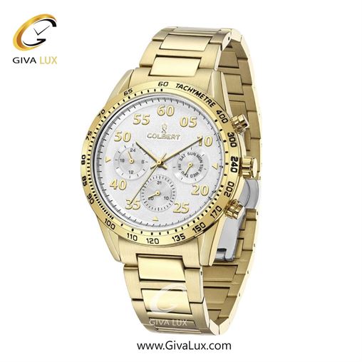 ساعت مچی اورجینال مردانه کلبرت COLBERT سه موتوره فول تایم طلایی | طلایی| نقره ای| کد رفرنس 0288M