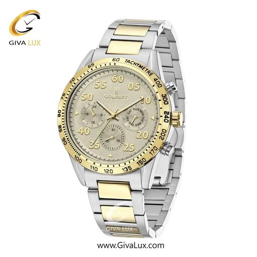 ساعت مچی اورجینال مردانه کلبرت COLBERT سه موتوره فول تایم طلایی | نقره ای-طلایی| خاکستری بژ| کد رفرنس 0288M