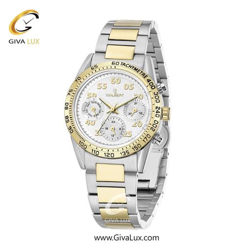 ساعت مچی اورجینال زنانه کلبرت COLBERT سه موتوره فول تایم طلایی | نقره ای-طلایی| نقره ای| کد رفرنس 0288L