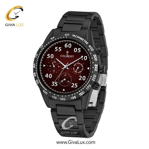 ساعت مچی اورجینال مردانه کلبرت COLBERT سه موتوره فول تایم مشکی | مشکی| زرشکی| کد رفرنس 0288M