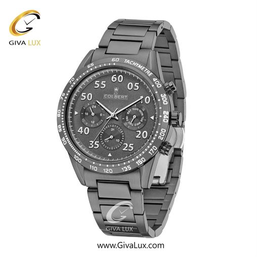 ساعت مچی اورجینال مردانه کلبرت COLBERT سه موتوره فول تایم تیتانیوم | تیتانیوم| دودی|تیتانیوم| کد رفرنس 0288M