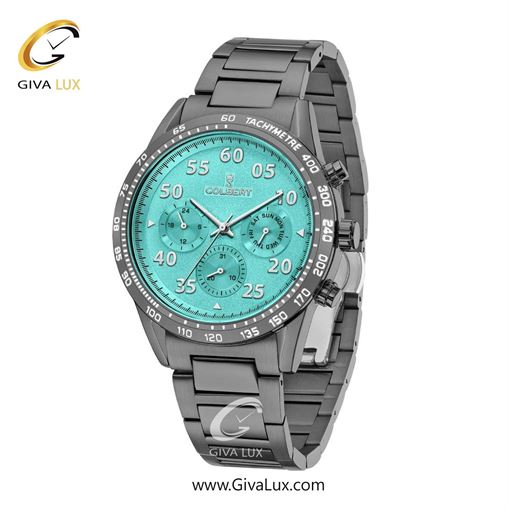 ساعت مچی اورجینال مردانه کلبرت COLBERT سه موتوره فول تایم تیتانیوم | تیتانیوم| سبزآبی| کد رفرنس 0288M