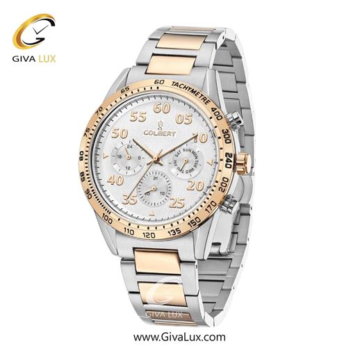 ساعت مچی اورجینال مردانه کلبرت COLBERT سه موتوره فول تایم رزگلد | رزگلد-نقره ای| نقره ای| کد رفرنس 0288M