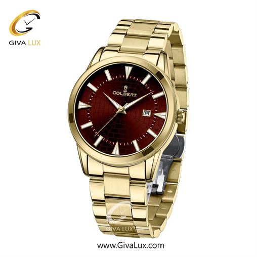 ساعت مچی اورجینال مردانه کلبرت COLBERT طلایی | طلایی| زرشکی| کد رفرنس 0289G