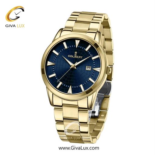 ساعت مچی اورجینال مردانه کلبرت COLBERT طلایی | طلایی| سرمه ای| کد رفرنس 0289G