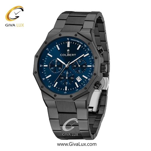 ساعت مچی اورجینال مردانه کلبرت COLBERT سه موتوره کرنوگراف تیتانیوم | تیتانیوم| سرمه ای| کد رفرنس 0291G