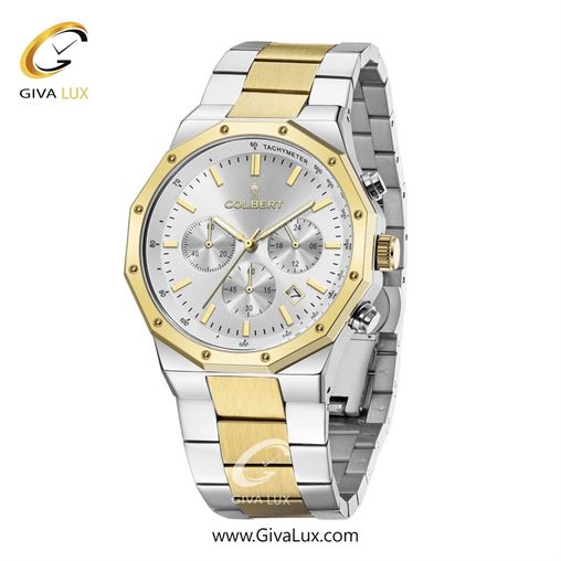 ساعت مچی اورجینال مردانه کلبرت COLBERT سه موتوره کرنوگراف طلایی | نقره ای-طلایی| نقره ای| کد رفرنس 0291G