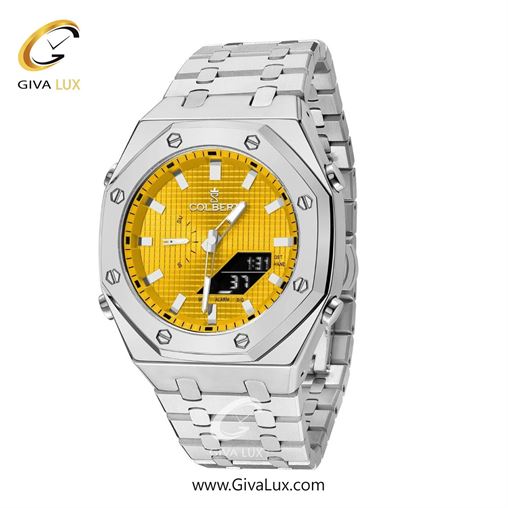ساعت مچی اورجینال مردانه کلبرت COLBERT دو زمانه نقره ای | نقره ای| زرد| کد رفرنس 0293G