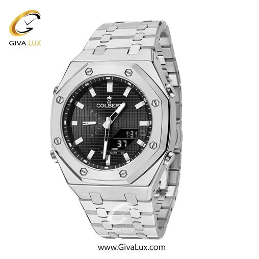 ساعت مچی اورجینال مردانه کلبرت COLBERT دو زمانه نقره ای | نقره ای| مشکی| کد رفرنس 0293G