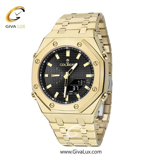 ساعت مچی اورجینال مردانه کلبرت COLBERT دو زمانه طلایی | طلایی| مشکی| کد رفرنس 0293G
