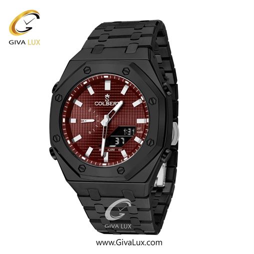 ساعت مچی اورجینال مردانه کلبرت COLBERT دو زمانه مشکی | مشکی| زرشکی| کد رفرنس 0293G