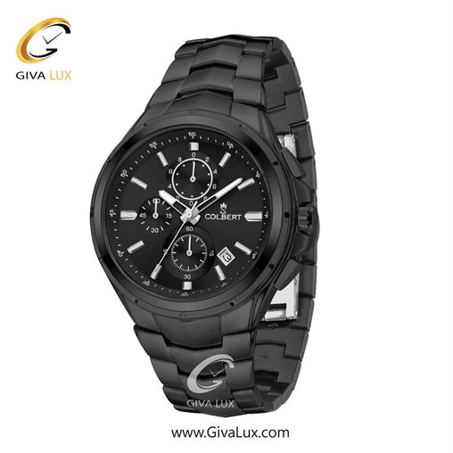 ساعت مچی اورجینال مردانه کلبرت COLBERT سه موتوره کرنوگراف مشکی | مشکی| مشکی| کد رفرنس 0294M